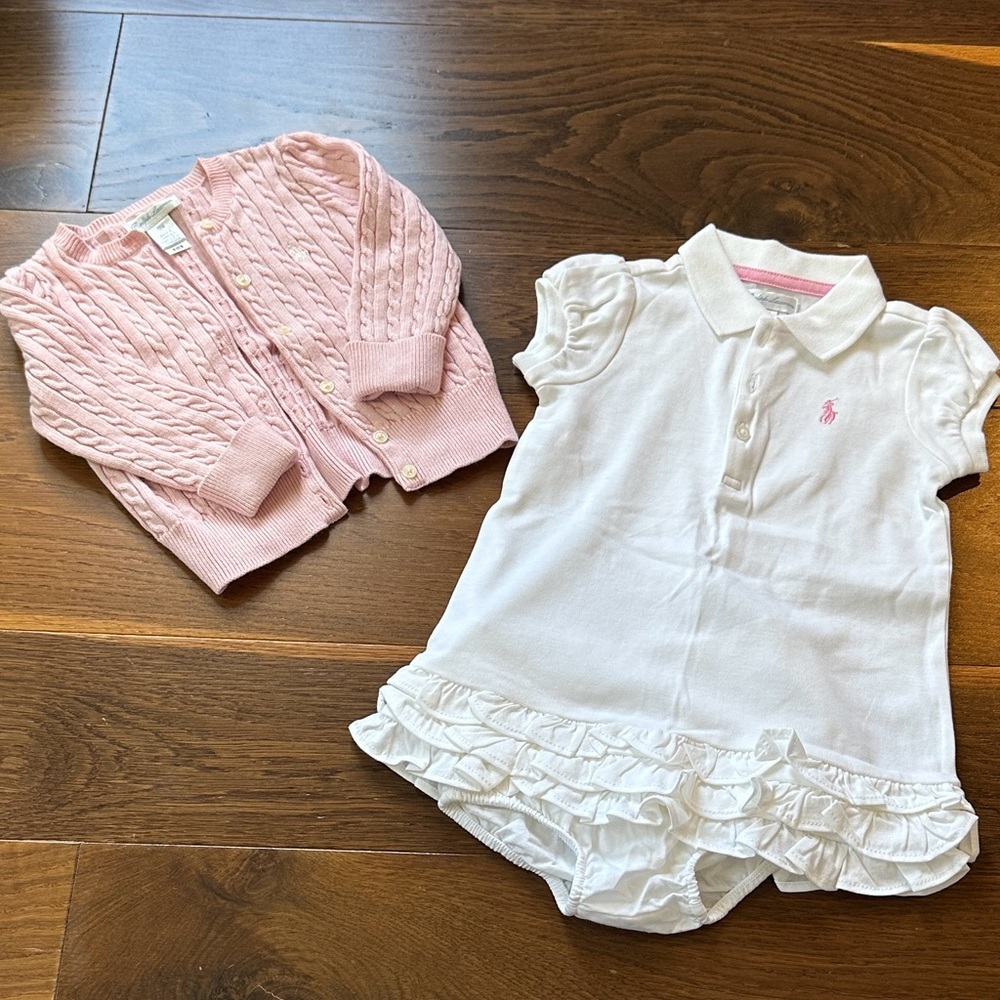 Girls Ralph Lauren Dress and Cardigan